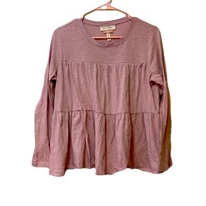Jessica Simpson Mauve Maternity Zipper Nursing Top